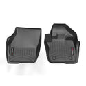 WeatherTech Floorliner for Ford Mondeo (2014-, 1st Row) features two black, contoured mats with raised edges, grooves, and a rectangular branding label. Digitally measured for a perfect fit and superior floor protection.