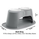 The WeatherTech Double Elevated Pet Feeding System by Weathertech is a grey, spill-proof bowl with dual cups, designed for mess-free and convenient pet feeding.