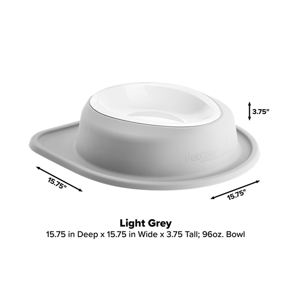 The WeatherTech Single Compact Pet Feeding System is a white, ergonomic dog bowl with a white rim—perfect for any space and ideal as a compact pet feeding solution.