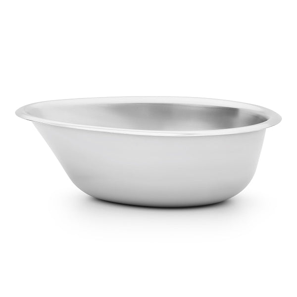 The Weathertech Pair Bowls Stainless Steel are durable, non-toxic, oval-shaped bowls with raised rims—commonly used in medical settings, but also ideal for serving pets food or water.