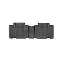 The Weathertech Floorliner for Toyota RAV4 4th Gen (2013-2018), 2nd row, features a black, contoured rubber design with raised edges and grooves for superior rear floor protection against dirt and spills.