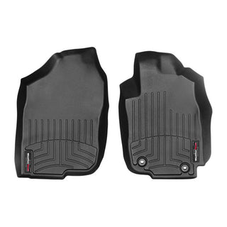 Weathertech Floorliner for Toyota RAV 4th Gen (2013-2018) 1st Row features two black, custom-fit mats with raised edges and grooves, providing superior all-weather carpet protection for your vehicles front seats.