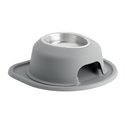 The WeatherTech Single Elevated Pet Feeding System is a grey, ergonomic bowl with a convenient hole, designed by Weathertech for your pet’s comfort.