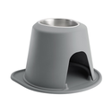 The WeatherTech Single Elevated Pet Feeding System by WeatherTech is a grey container with a hole, designed to elevate your pet's meals.