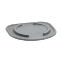 A gray, round silicone can cover with a raised edge and partial lip fits over cans and complements the WeatherTech Single Elevated Pet Feeding System by WeatherTech; shown on a plain white background.