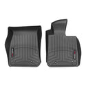 Weathertech Floorliner for BMW 2 Series RWD Coupe/Cabrio (F22/F23) 2014-2019 includes two black, custom-fit rubber mats with grooved patterns and raised edges for front seats. Each interior carpet liner has a small branded label in one corner.