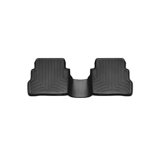 The WeatherTech Floorliner for Mazda CX-5 (2012–2020) 2nd row is a black, contoured rubber mat with raised edges and grooves, providing superior rear floor protection against dirt and spills.