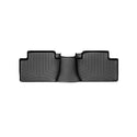 The WeatherTech Floorliner for Mitsubishi Outlander (2013-2020, 3rd Gen) 2nd row offers durable black all-weather rubber protection with raised edges and grooves, shielding your rear floor from dirt, water, and debris.